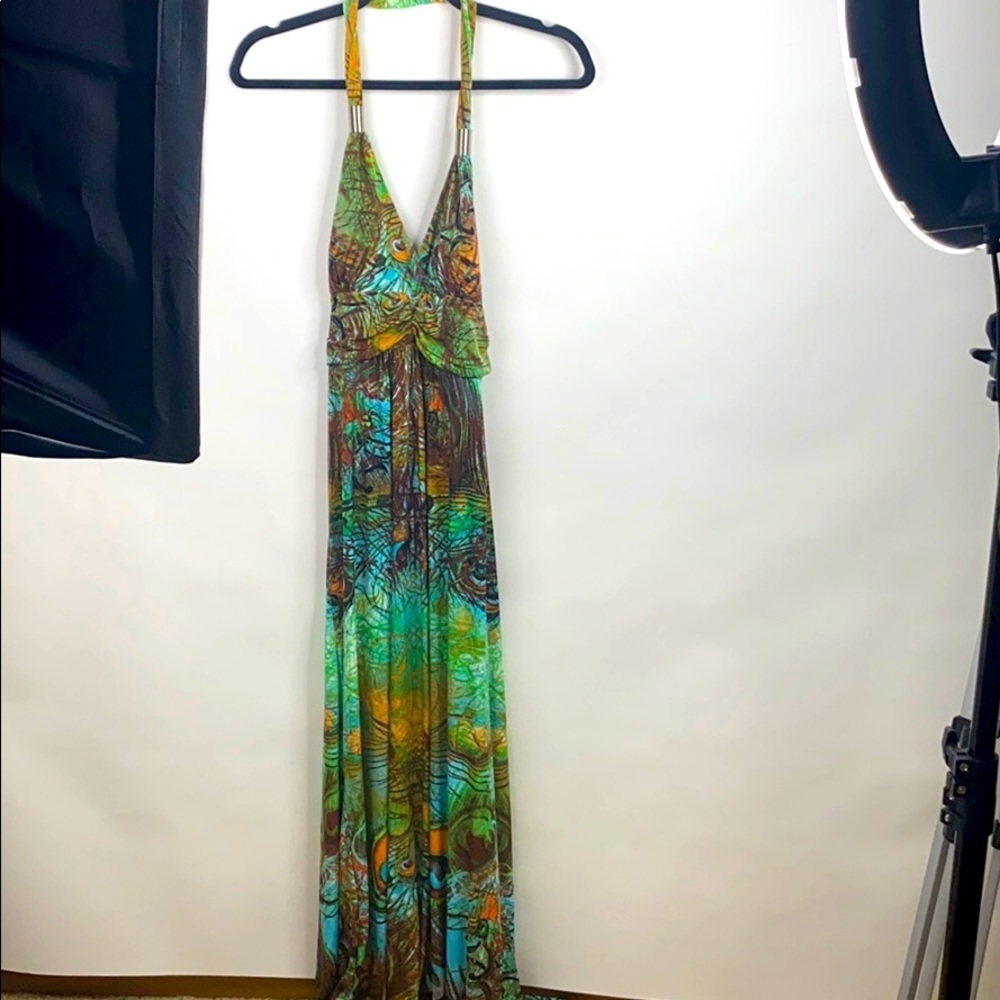 Colorful Halter Dress
